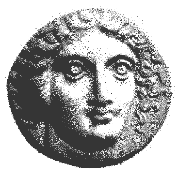 Ancient coin engraving of a classical face